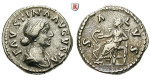 Römische Kaiserzeit, Faustina II., Frau des Marcus Aurelius, Denar vor 175, ss+