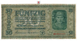 Besatzungsausgaben des 2. Weltkrieges 1939-1945, Reichskommissariat Ukraine, Rowno, 50 Karbowanez 10.03.1942, III, Rb. 596a