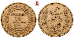 Tunesien, Französisches Protektorat, 10 Francs 1891-1928, 2,9 g fein, ss