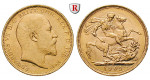 Australien, Edward VII., Sovereign 1902-1910, 7,32 g fein, ss-vz