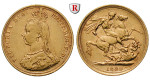 Australien, Victoria, Sovereign 1887-1893, 7,32 g fein, ss