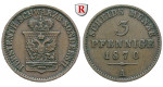 Schwarzburg, Sondershausen, Günther Friedrich Carl II., 3 Pfennig 1870, ss+