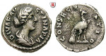 Römische Kaiserzeit, Faustina II., Frau des Marcus Aurelius, Denar 176-180, ss+