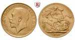 Grossbritannien, George V., Sovereign 1911-1925, 7,32 g fein, ss-vz
