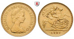 Grossbritannien, Elizabeth II., Half-Sovereign 1985-2022, 3,66 g fein, vz-st