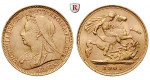 Grossbritannien, Victoria, Half-Sovereign 1893-1901, 3,66 g fein, ss