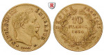 Frankreich, Napoleon III., 10 Francs 1861-1869, 2,9 g fein, ss