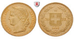 Schweiz, Eidgenossenschaft, 20 Franken 1883-1896, 5,81 g fein, ss-vz
