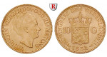 Niederlande, Königreich, Wilhelmina I., 10 Gulden 1925-1933, 6,06 g fein, ss-vz