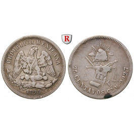 Mexiko, Republik, 25 Centavos 1890, ss