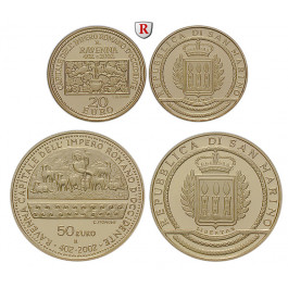 San Marino, 20 Euro und 50 Euro 2002, 20,32 g fein, PP