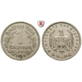 Drittes Reich, 1 Reichsmark 1939, A, ss-vz, J. 354