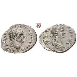 Römische Kaiserzeit, Vespasianus, Denar 70, f.st