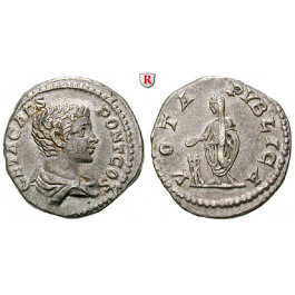 Römische Kaiserzeit, Geta, Caesar, Denar 205, ss+