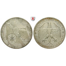 Weimarer Republik, 3 Reichsmark 1929, Waldeck, A, vz, J. 337