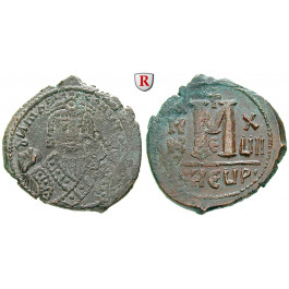 Byzanz, Mauricius Tiberius, Follis 596, ss