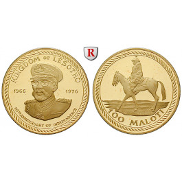 Lesotho, Moshoeshoe I., 100 Maloti 1976, 8,1 g fein, PP