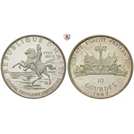Haiti, 10 Gourdes 1967, 47,05 g fein, PP