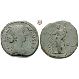 Römische Kaiserzeit, Faustina II., Frau des Marcus Aurelius, Sesterz 161-175, f.ss