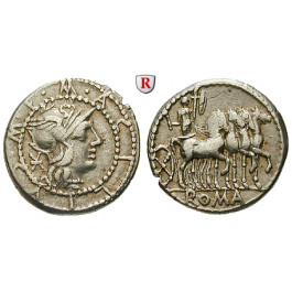 Römische Republik, M. Acilius, Denar 130 v.Chr., ss