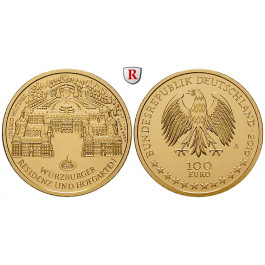 Bundesrepublik Deutschland, 100 Euro 2010, Würzburg (ABBILDUNG MÜNZTYP), nach unserer Wahl, A-J, 15,55 g fein, st