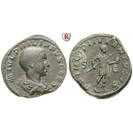 Römische Kaiserzeit, Philippus II., Caesar, Sesterz 244-247, f.vz