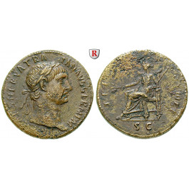 Römische Kaiserzeit, Traianus, Sesterz 101-102, ss