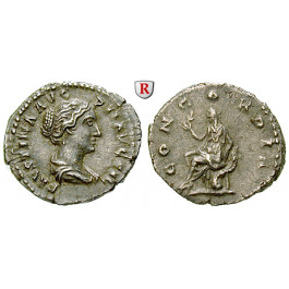 Römische Kaiserzeit, Faustina II., Frau des Marcus Aurelius, Denar 145-161, ss-vz