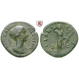 Römische Kaiserzeit, Faustina II., Frau des Marcus Aurelius, As 145-146, ss