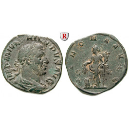 Römische Kaiserzeit, Philippus I., Sesterz 244-249, ss-vz