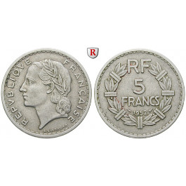 Frankreich, IV. Republik, 5 Francs 1952, ss