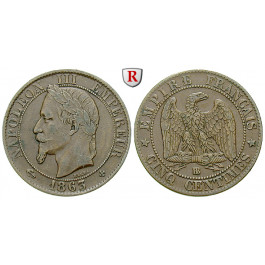 Frankreich, Napoleon III., 5 Centimes 1863, ss