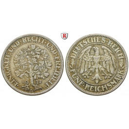 Weimarer Republik, 5 Reichsmark 1932, Eichbaum, A, ss+, J. 331