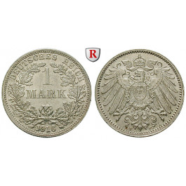 Deutsches Kaiserreich, 1 Mark 1916, F, vz-st, J. 17