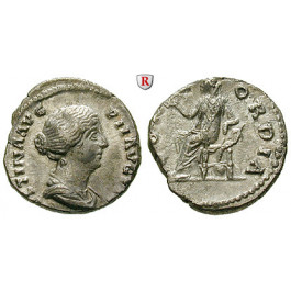 Römische Kaiserzeit, Faustina II., Frau des Marcus Aurelius, Denar nach 165, ss-vz