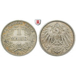 Deutsches Kaiserreich, 1 Mark 1892, J, ss, J. 17