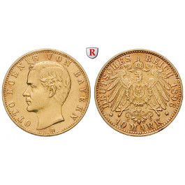 Deutsches Kaiserreich, Bayern, Otto, 10 Mark 1896, D, ss, J. 199