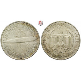 Weimarer Republik, 3 Reichsmark 1930, Zeppelin, A, vz/vz-st, J. 342