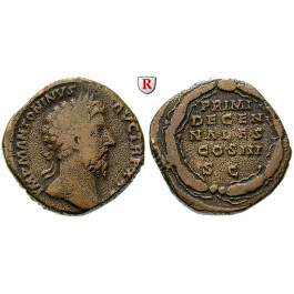 Römische Kaiserzeit, Marcus Aurelius, Sesterz 170-171, ss