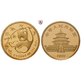 China, Volksrepublik, 10 Yuan 1985, 3,11 g fein, PP