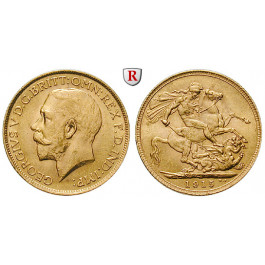 Grossbritannien, George V., Sovereign 1915, 7,32 g fein, vz