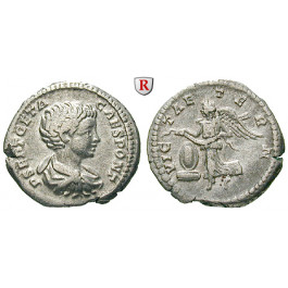 Römische Kaiserzeit, Geta, Caesar, Denar 200, ss