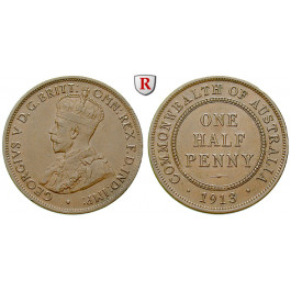 Australien, George V., 1/2 Penny 1913, f.vz