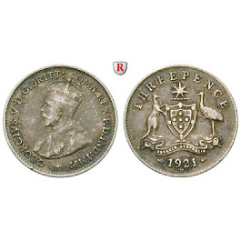 Australien, George V., 3 Pence 1921, ss