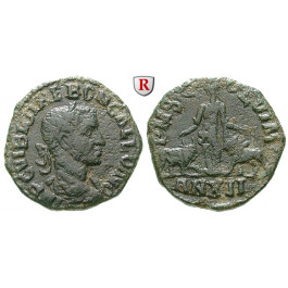 Römische Provinzialprägungen, Thrakien-Donaugebiet, Viminacium, Trebonianus Gallus, Bronze Jahr 12 = 250/1 n.Chr., ss/f.ss
