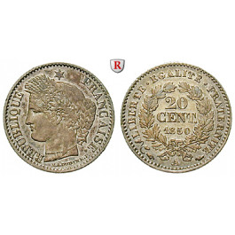Frankreich, II. Republik, 20 Centimes 1850, ss-vz