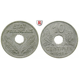 Frankreich, Vichy - Regierung, 10 Centimes 1943, f.st