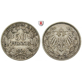Deutsches Kaiserreich, 50 Pfennig 1903, A, ss, J. 15