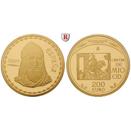 Spanien, Juan Carlos I., 200 Euro 2007, 13,49 g fein, PP