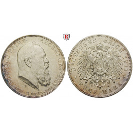 Deutsches Kaiserreich, Bayern, Luitpold, Prinzregent, 5 Mark 1911, 90. Geburtstag, D, vz/vz-st, J. 50